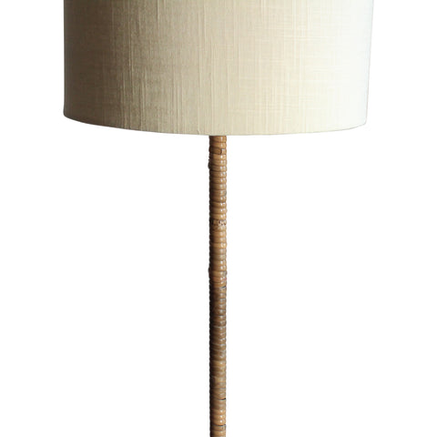 Vintage Rattan Wrapped Iron Floor Lamp, France, 1950s