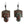 Pair of Inlaid Elephant Mask Indian Wall Sconces
