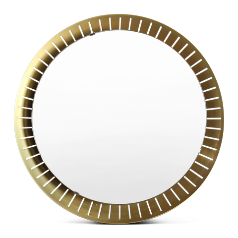Illuminated Brass Wall Mirror by Stilnovo