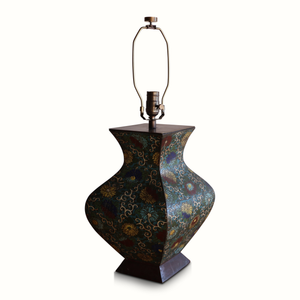 Chinese Bronze Champleve Vase Table Lamp