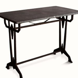 Art Deco Iron Console with Grey Marble Top