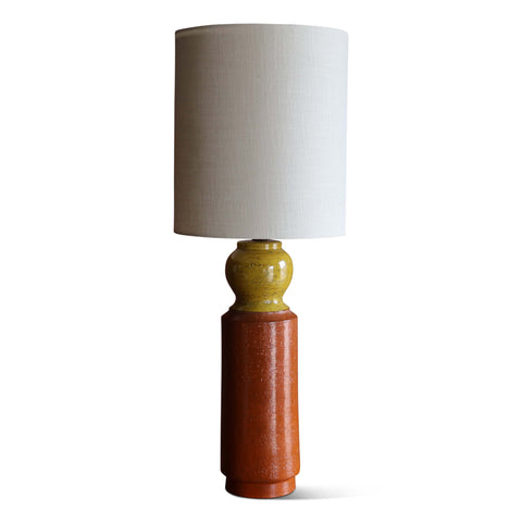 Orange and Yellow Ceramic Lamp by  Aldo Londi for Bitossi