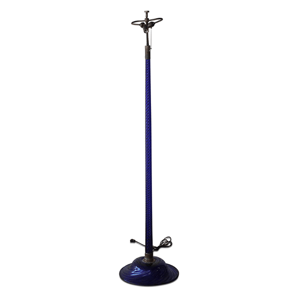Vintage Cobalt Blue Murano Glass Floor Lamp