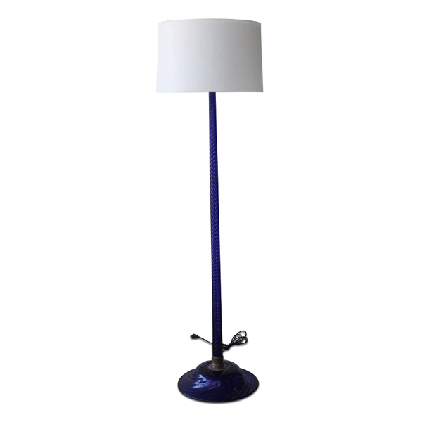 Vintage Cobalt Blue Murano Glass Floor Lamp