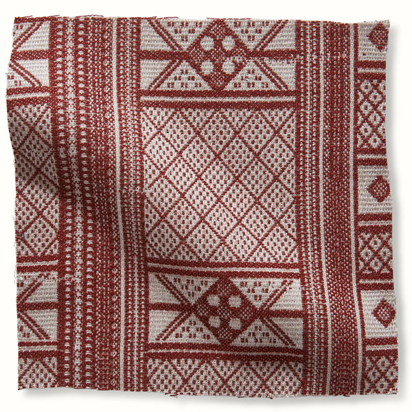 Indoor/Outdoor Pouf in Peter Dunham Textiles Masai Red