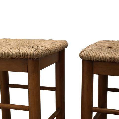 Pair of Charlotte Perriand Style Rush Stools