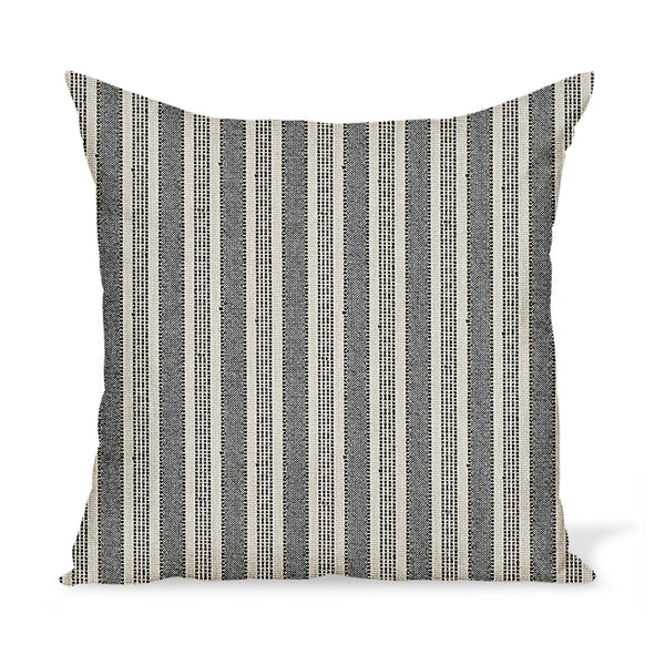 Peter Dunham Textiles Outdoor Amida in Charcoal on Natural Pillow