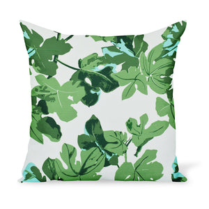 Peter Dunham Textiles Outdoor Fig Leaf in Original on White Pillow