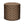 Round indoor pouf with brown fabric and white star pattern