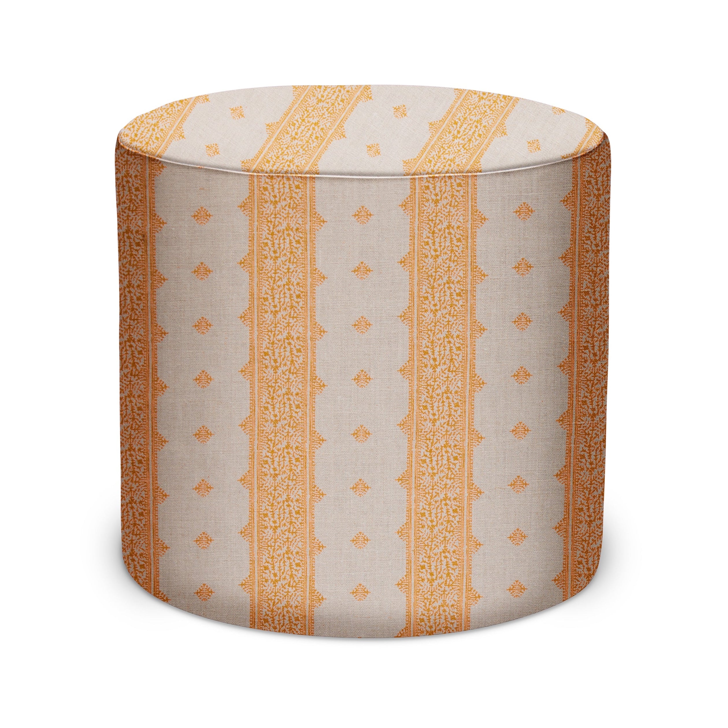 Indoor Pouf in Peter Dunham Textiles Fez in Gold/Natural