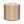 Indoor pouf with cylindrical shape, gold and natural geometric patterned fabric.