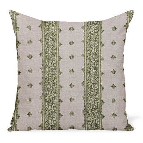 Peter Dunham Textiles Fez Stripe in Green/Natural Pillow