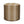 Round indoor pouf upholstered in bronze textured fabric with vertical patterned panels