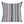 Blue and pink vertical striped throw pillow with smooth front and piped edges