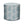 Cylindrical upholstered pouf with blue paisley pattern on light fabric