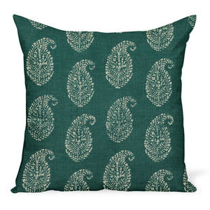 Peter Dunham Textiles Kashmir Paisley in Tea/Peacock Pillow