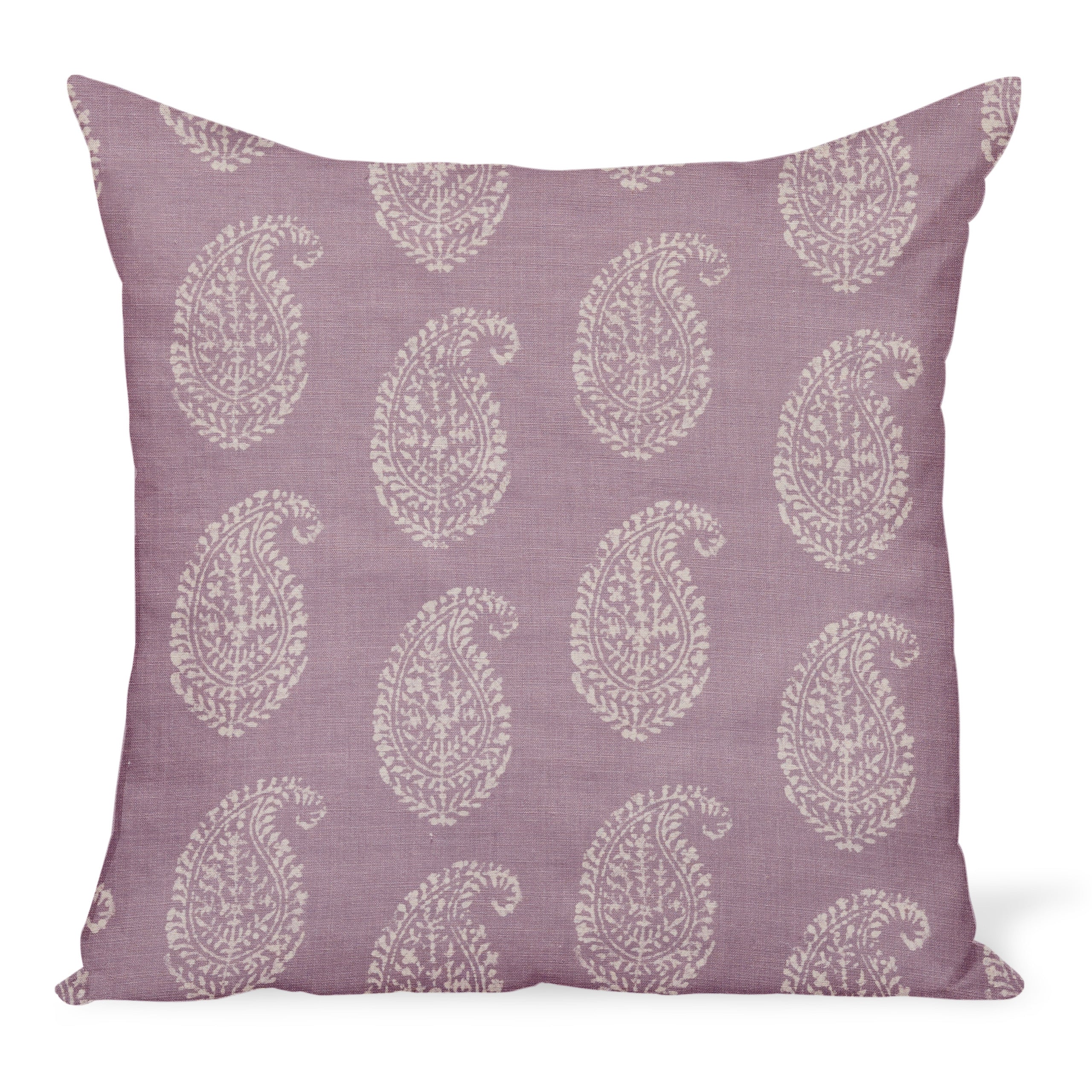 Peter Dunham Textiles Kashmir Paisley in White/Lilac Pillow