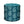 Indoor pouf with cylindrical shape and teal paisley pattern on dark indigo fabric