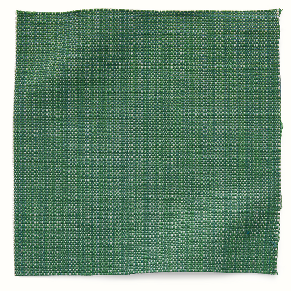 Outdoor woven canvas pillow cover in moss green, textured grid weave