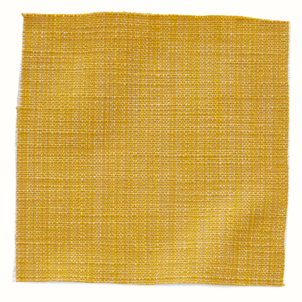 Marigold outdoor canvas woven pillow front with textured small grid pattern