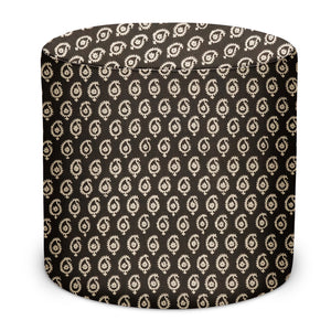 Indoor/Outdoor Pouf in Peter Dunham Textiles Janpath in Jet