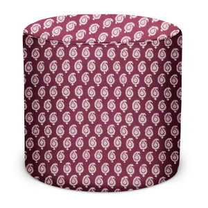 Indoor/Outdoor Pouf in Peter Dunham Textiles Janpath in Raspberry/Pink