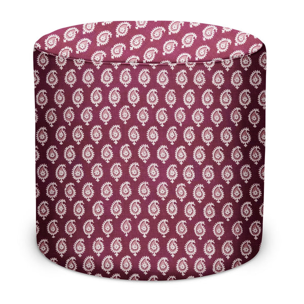 Indoor/Outdoor Pouf in Peter Dunham Textiles Janpath in Raspberry/Pink