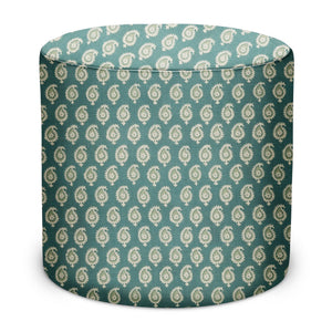 Indoor/Outdoor Pouf in Peter Dunham Textiles Janpath in Pale Blue/Ocean