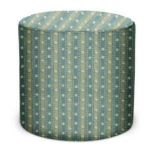 Indoor/Outdoor Pouf in Peter Dunham Textiles Mitra in Pale Blue/Ocean