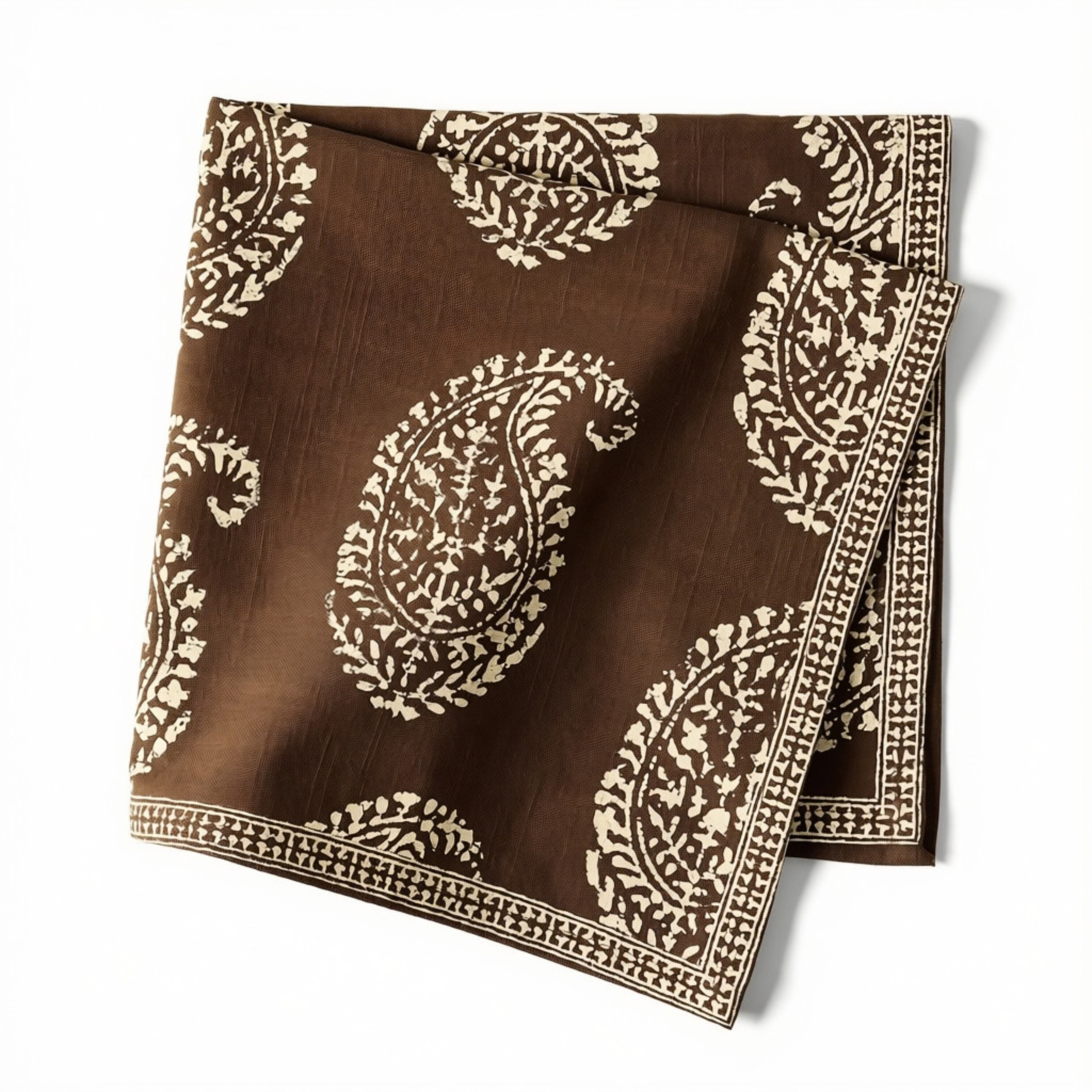 Peter Dunham + Hudson Grace Kashmir Paisley Brown Printed Napkin