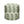 Round indoor/outdoor pouf with green on white paisley textile pattern, padded seat.