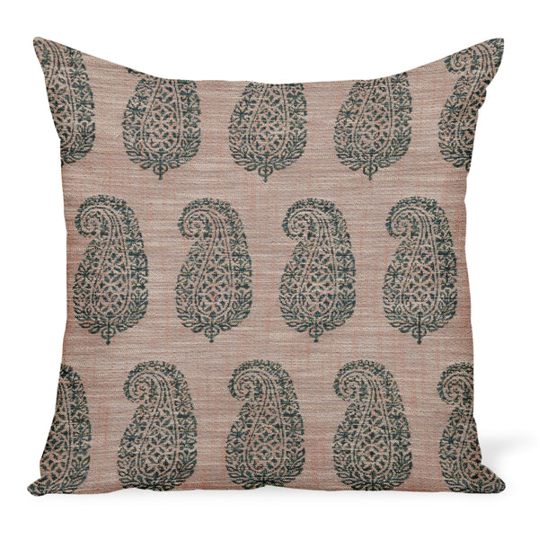 Peter Dunham Textiles Outdoor Mandawa in Jade/Terracotta Pillow