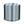 Blue striped cylindrical indoor pouf ottoman with fabric upholstery