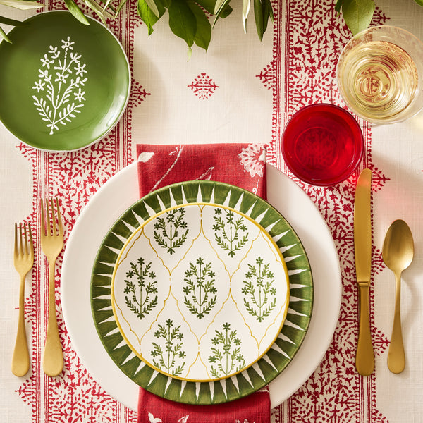 Peter Dunham + Hudson Grace Red Fez Stripe Printed Napkin