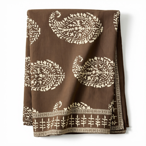 Peter Dunham + Hudson Grace Kashmir Paisley Brown Printed Tablecloth