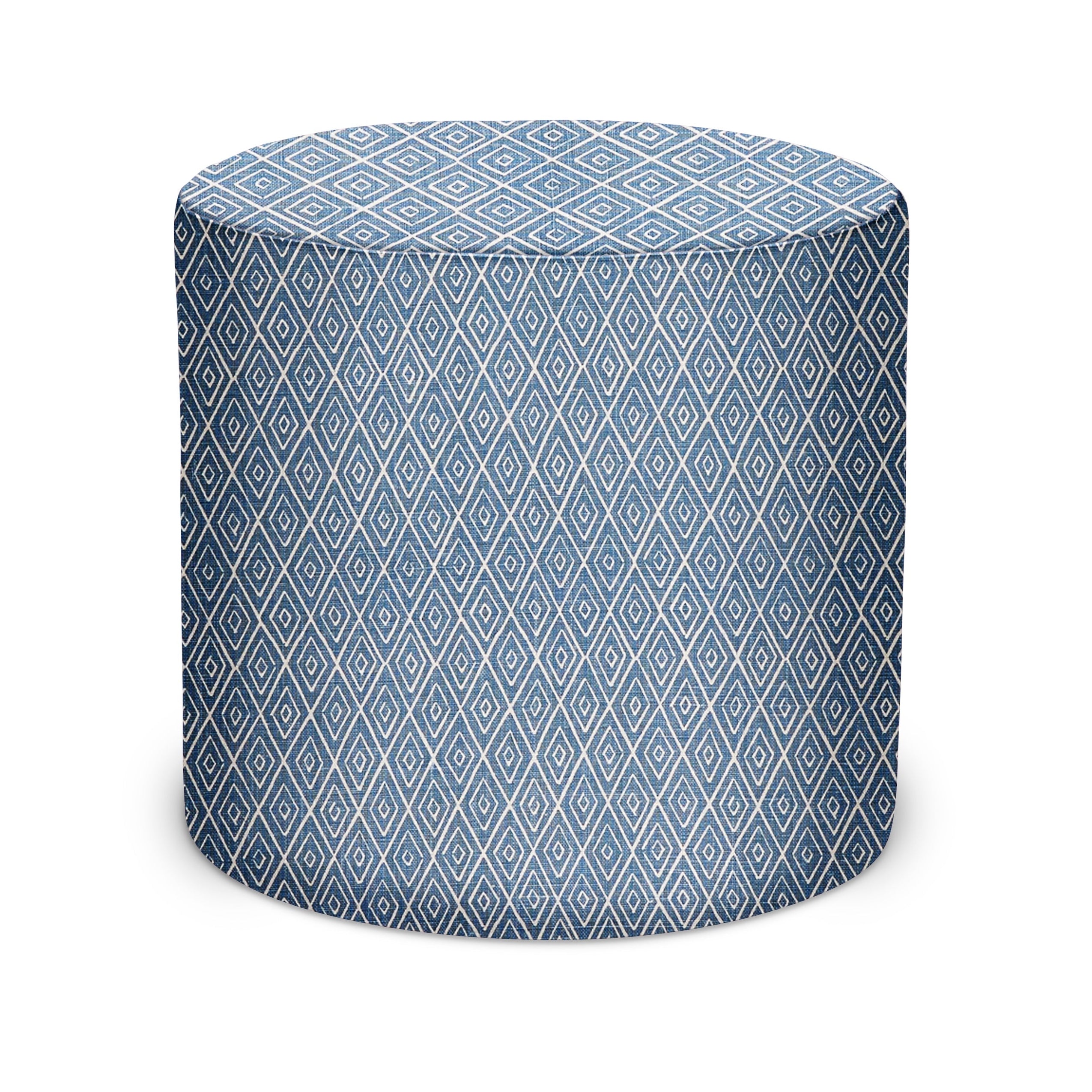 Indoor Pouf in Peter Dunham Textiles Atlas in Indigo