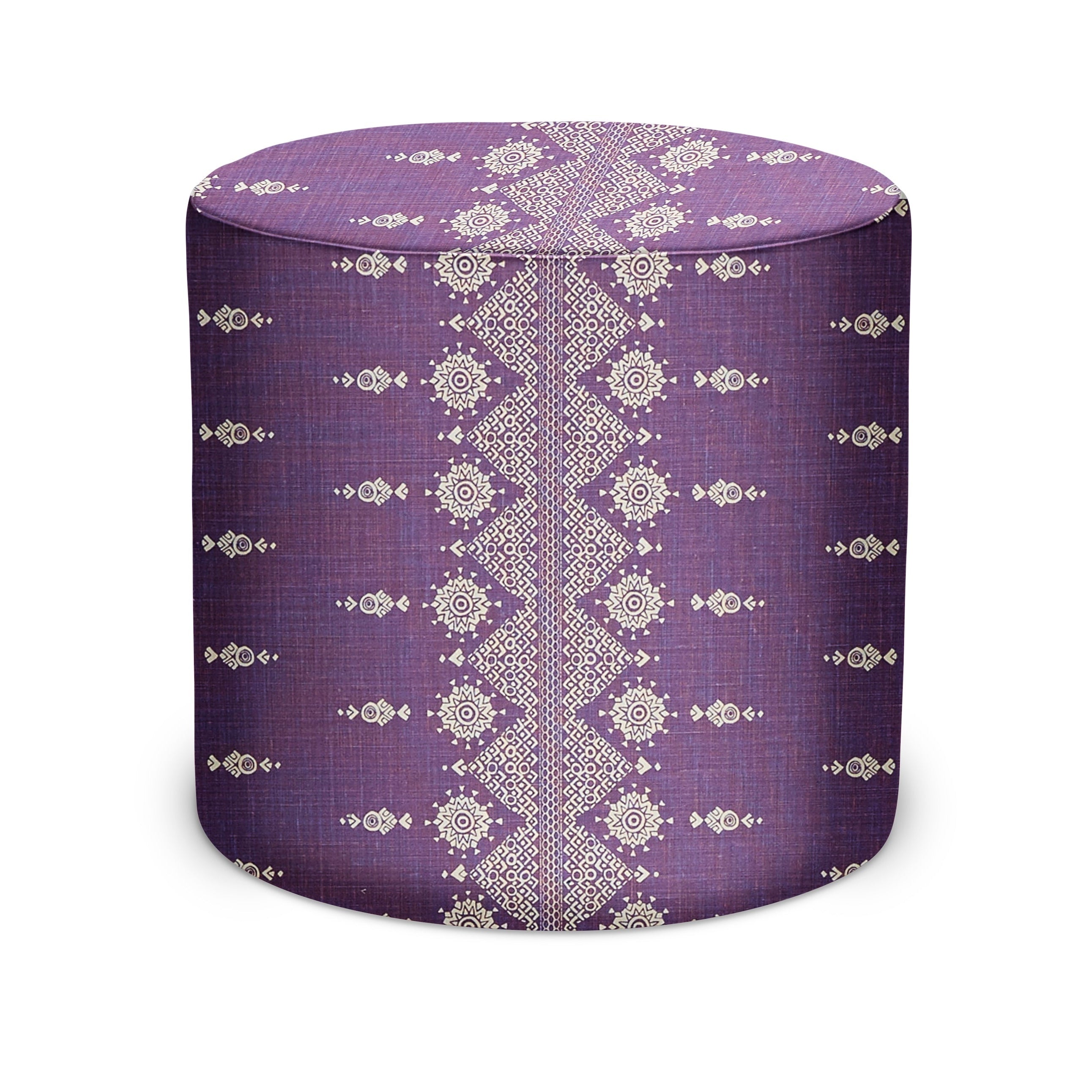 Indoor Pouf in Peter Dunham Textiles Carmania in Royal Purple