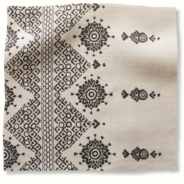 Peter Dunham Textiles Outdoor Carmania in Charcoal on Natural Pillow