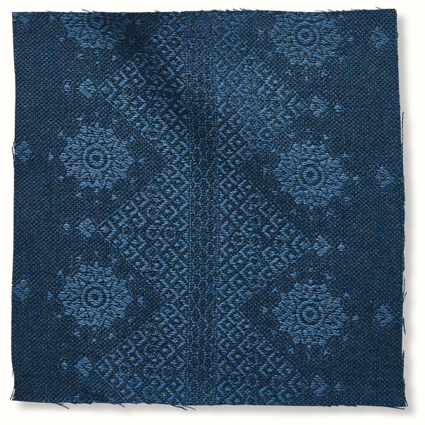 Peter Dunham Textiles Outdoor Carmania in Midnight on Indigo Pillow