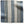 Dhurrie textile rug with vertical blue, natural, and dark stripe pattern