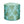 Indoor pouf with blue-green botanical leaf print fabric, cylindrical top and sides