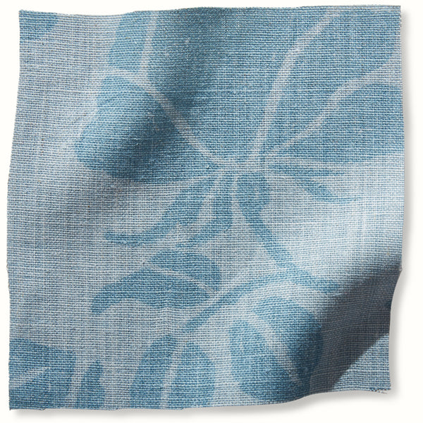 Peter Dunham Emilia blue fabric panel with abstract floral motif
