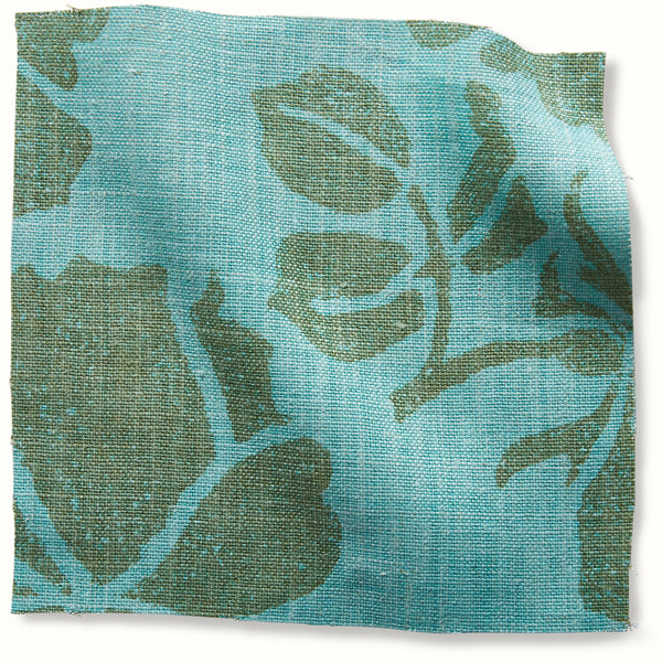 Emilia decorative pillow cover with blue and green abstract floral pattern