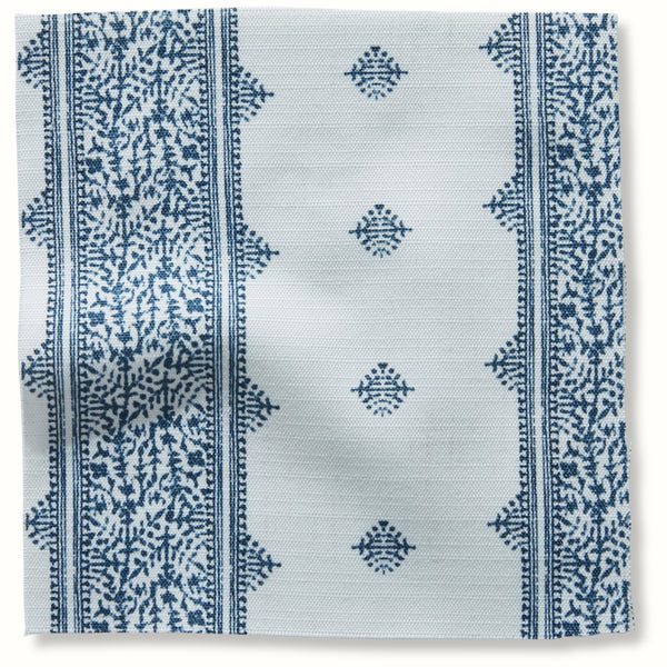 Peter Dunham Textiles Outdoor Fez in Blue on White Pillow