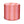 Indoor pouf with pink-and-orange striped fabric, round cylinder design