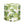 Indoor pouf with cylindrical shape and green fig leaf pattern on light fabric