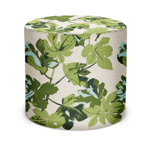 Indoor Pouf in Peter Dunham Textiles Fig Leaf in Original on Natural