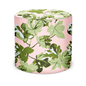 Indoor Pouf in Peter Dunham Textiles Fig Leaf in Original on Pink