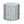 Indoor pouf with cylindrical top, striped floral pattern in blue, teal, and white