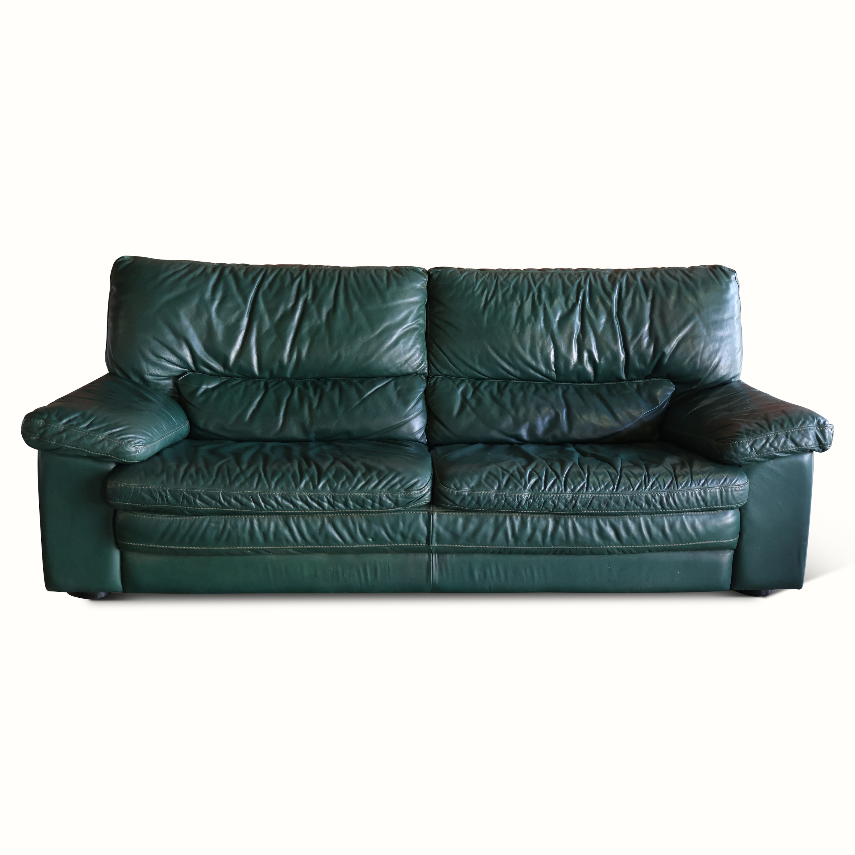 Green Leather Sofas by Roche Bobois